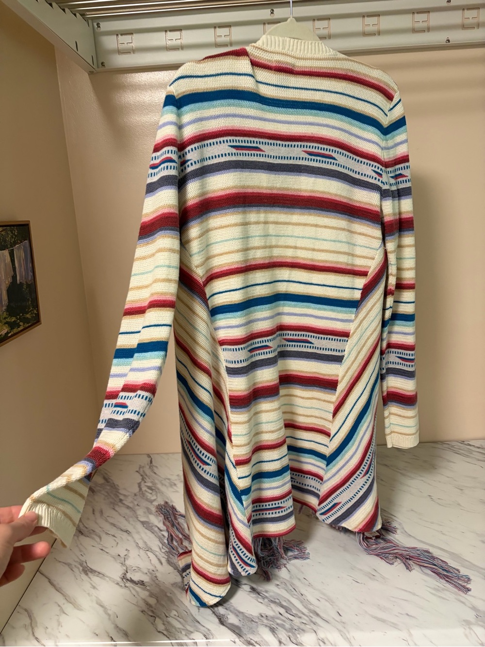 NWT Tasha Polizzi Ines Cardigan - Multicolor Southwestern Fringe Small - Picture 3 of 4